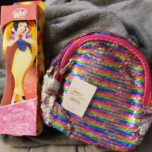 Girls backpack and Detangling brush.